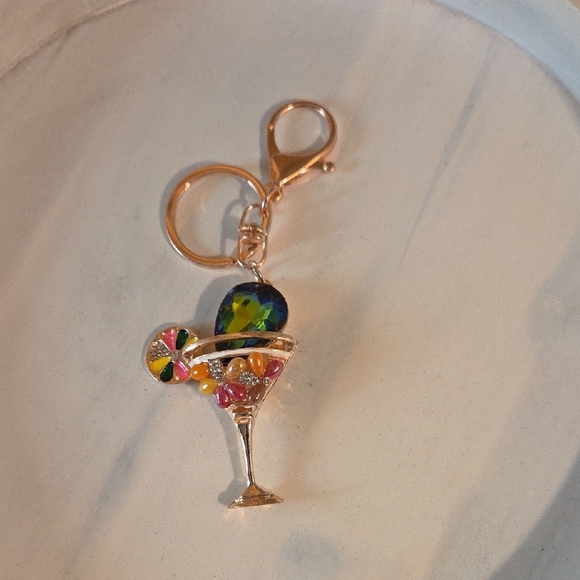 Pick 2 For 20 Elegant Gold Cocktail Charm Keychain Bag Charm - Picture 1 of 1